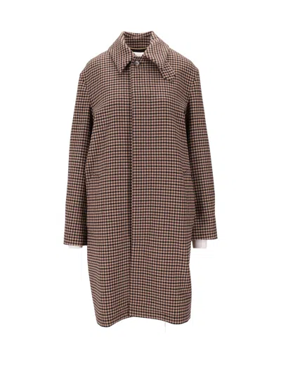 Saint Laurent Checked Jacket Collared Neck In Multi