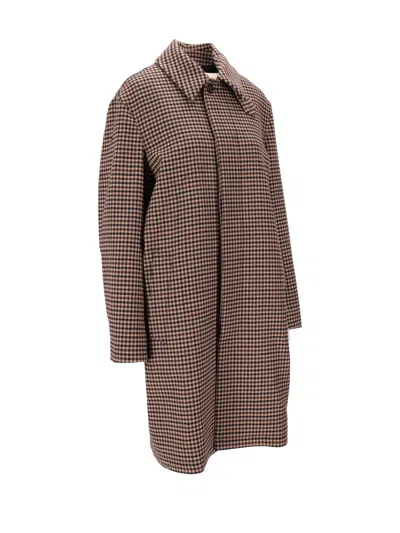 Saint Laurent Checked Jacket Collared Neck In Multi