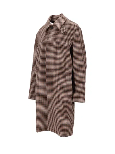 Saint Laurent Checked Jacket Collared Neck In Multi