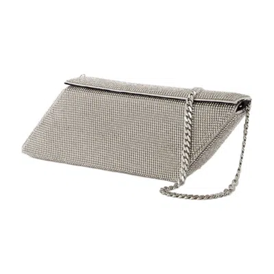 Kara Parallelogram Bag  White Brass In Silver