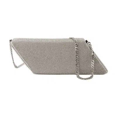 Kara Parallelogram Bag  White Brass In Silver