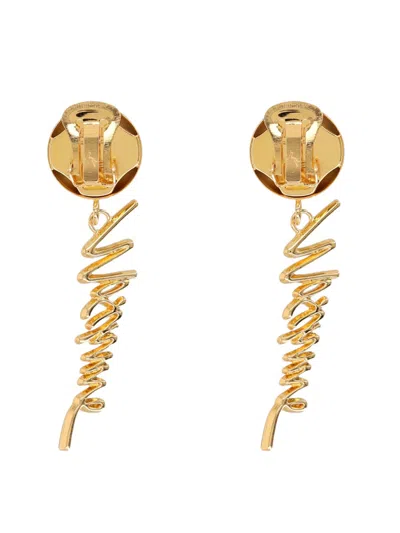 Moschino Chic Mini Statement Earrings In White