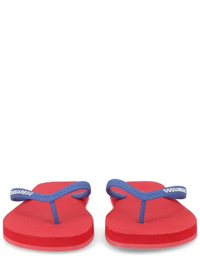 Dsquared2 Dsquared Slippers With Logo In Red