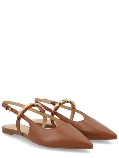 Michael Michael Kors Michael By Michael Kors Elegant Leather Flats For Women In Brown