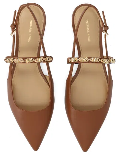 Michael Michael Kors Michael By Michael Kors Elegant Leather Flats For Women In Brown