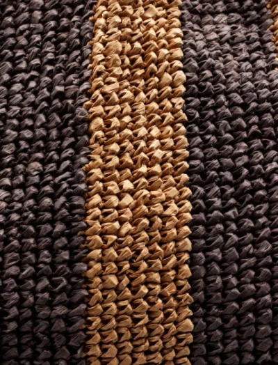 P.a.r.o.s.h Striped Woven Tote Bag In Brown