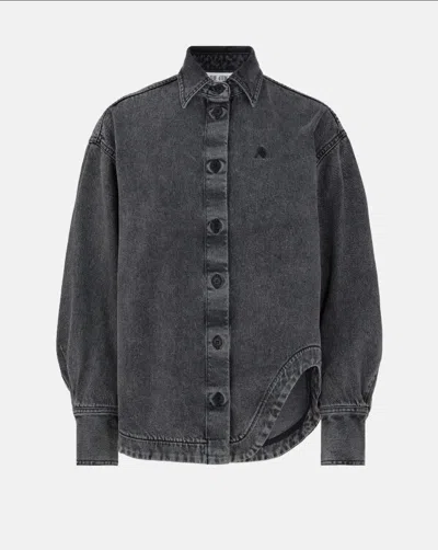 Attico 飞行员夹克水洗牛仔布 In Gray