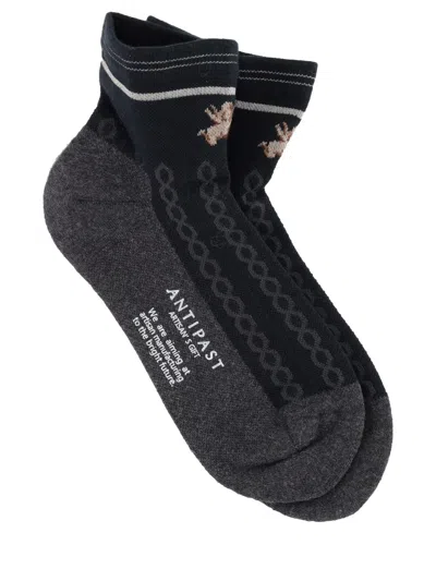 Antipast Knitted Patterned Socks In Black