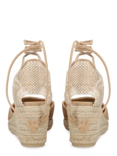 Castañer Womens Castaner Carina Suede Wedge Espadrilles In Neutral