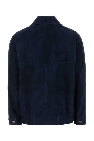 Santoro 海军蓝色绒面革夹克 In Blue