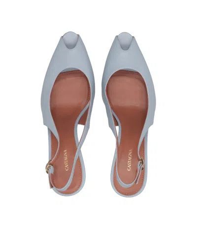 Castagna With Heel Light Blue In Blue