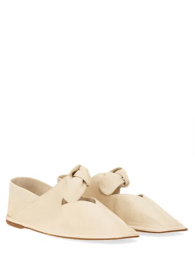 Hereu Neutrals Llasada Pointed Knotted Strap Flats In Multi