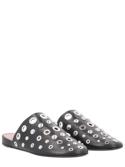 Premiata Leather Slipper With Studs In Black