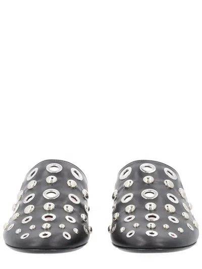 Premiata Leather Slipper With Studs In Black