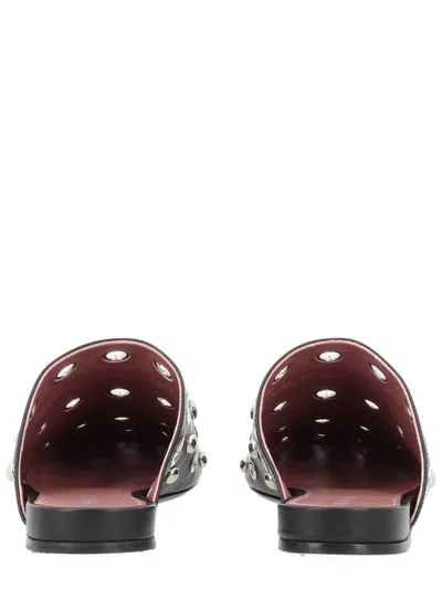Premiata Leather Slipper With Studs In Black