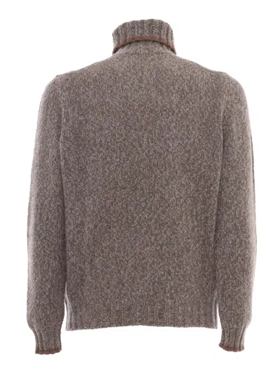 Fedeli Turtle-neck L/s Knitted Sweater Man In Neutral
