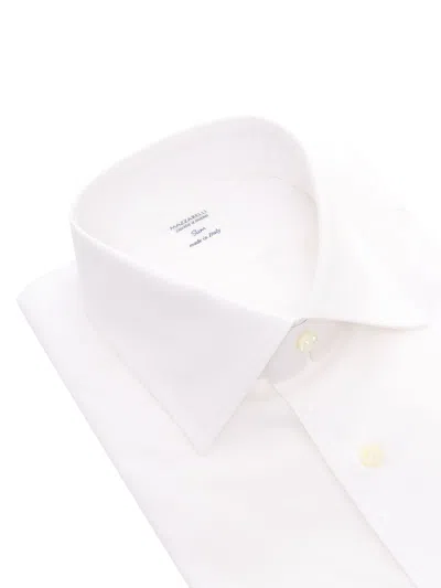 Mazzarelli Camicie Camicia In Cotone Bianco 修身版型 In White