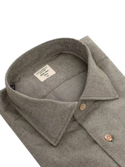 Mazzarelli Camicie Camicia 在 Cotone Verde In Gray