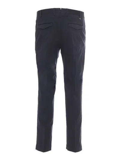 Pt01 Pantalone Master, Flat Front, Diagonal Pockets, Flap Back Pockets, Finished In Blue