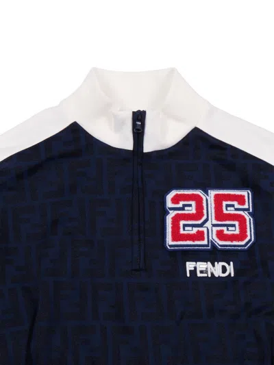 Fendi Jr Abito Ff Technical C In Blue