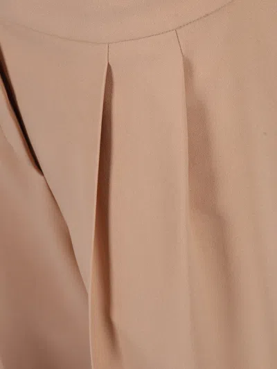 Alberta Ferretti High-waisted Tailored Pants With Straight Silhouette In Brown