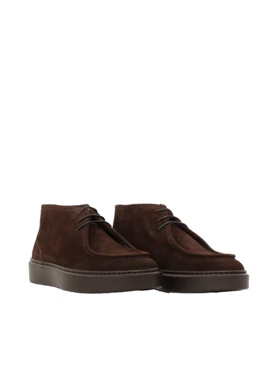 Doucal's Sneaker Chukka Parabout (gm) Brown+brown Sole In Burgundy