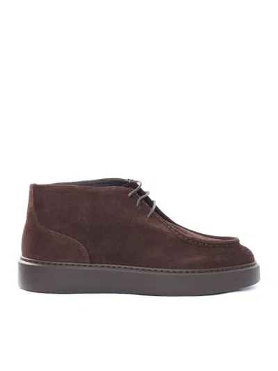Doucal's Sneaker Chukka Parabout (gm) Brown+brown Sole In Burgundy