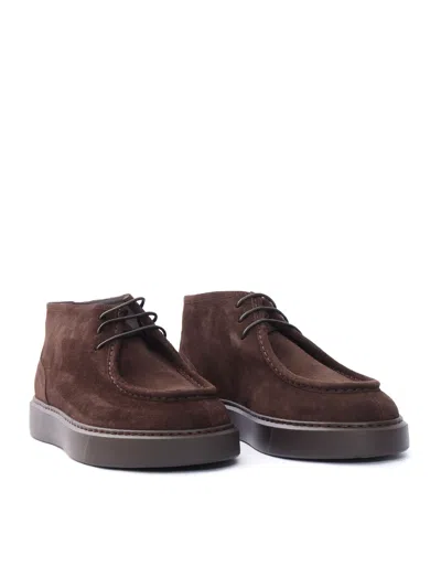 Doucal's Sneaker Chukka Parabout (gm) Brown+brown Sole In Burgundy