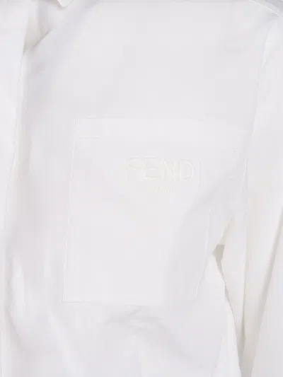 Fendi Jr Abito Ff Canvas In White