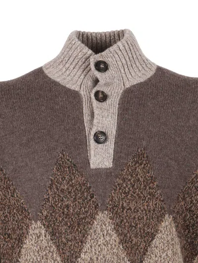 Ballantyne T Neck Pullover Button In Red