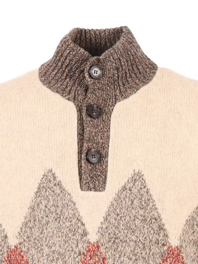 Ballantyne T Neck Pullover Button In Multi
