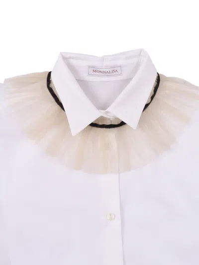 Monnalisa Camicia 弹力布 In White