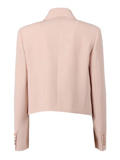 Max Mara Studio Double-breasted Long-sleeved Jacket In Pink