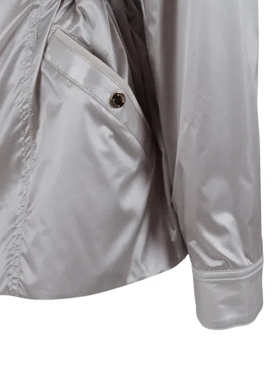 Moorer Eolia Hc Shiny Drawstring Jacket In Gray