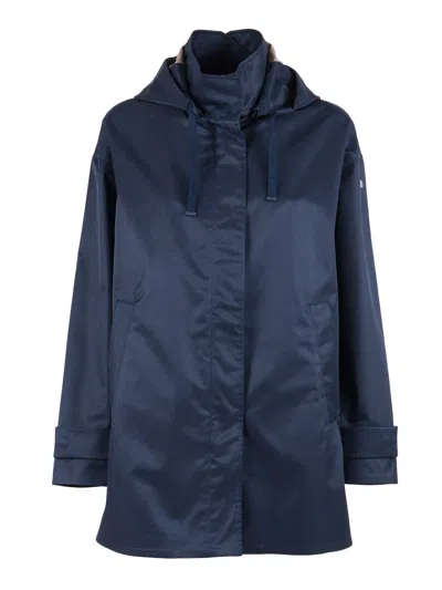 Duno Blue Short High Collar Jacket In Blue