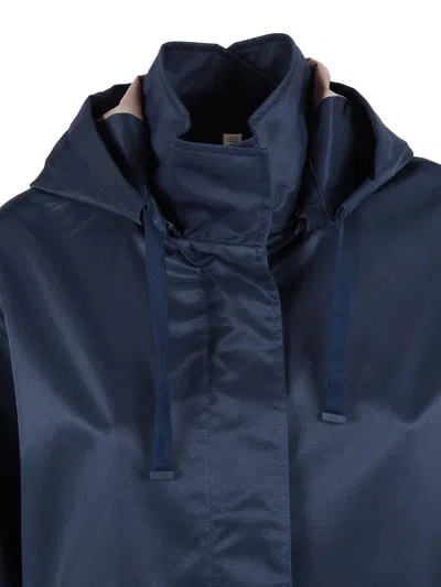 Duno Blue Short High Collar Jacket In Blue