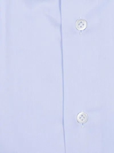 Mazzarelli Camicie Camicia 穿 Celeste Bianco 修身版型 In Blue