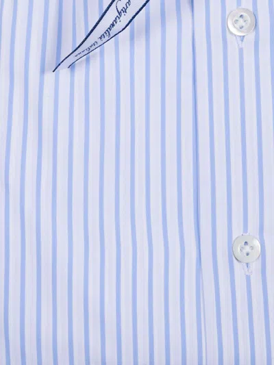 Mazzarelli Camicie Camicia In Cotone A Righe Celeste E Bianco 修身版型 In Blue