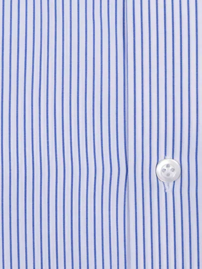 Mazzarelli Camicie Camicia In Cotone A Righe Blu E Bianca 修身版型 In Blu