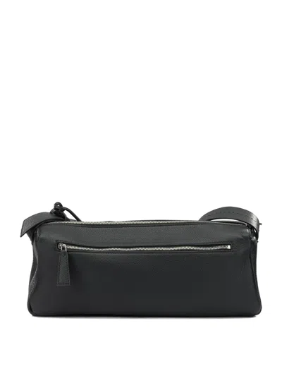 Max Mara Medium Leather Shoulder Bag In Black