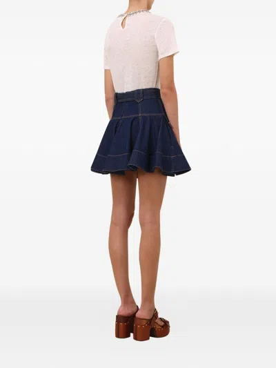 Zimmermann 牛仔工装迷你裙 In Blu