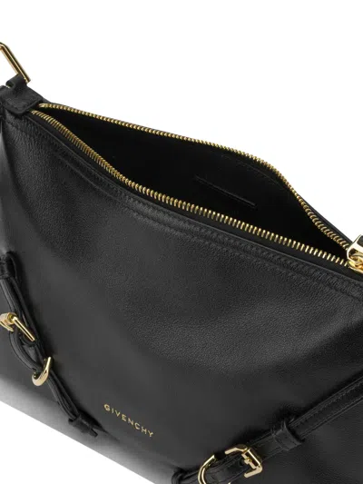 Givenchy Voyou Medium Leather Shoulder Bag In Black