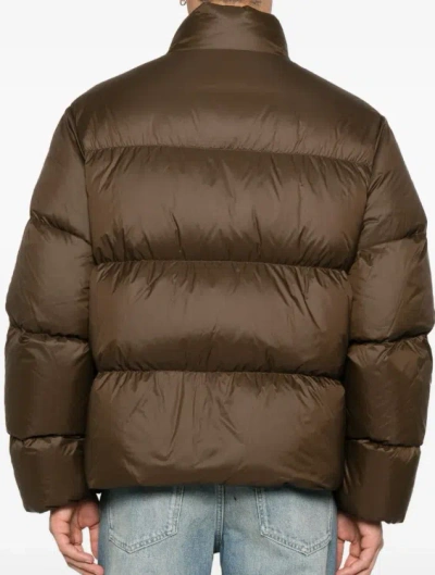 Amiri Bones Short Puffer Jacket In Brown