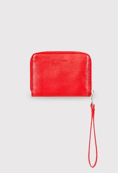 Courrèges 钱包 Naplack 拉链紧凑型 In Red