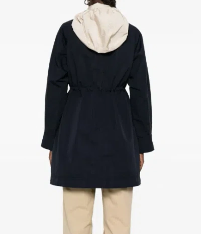 Moncler Begonia Hooded Jacket Drawstring Waist Pockets In Black