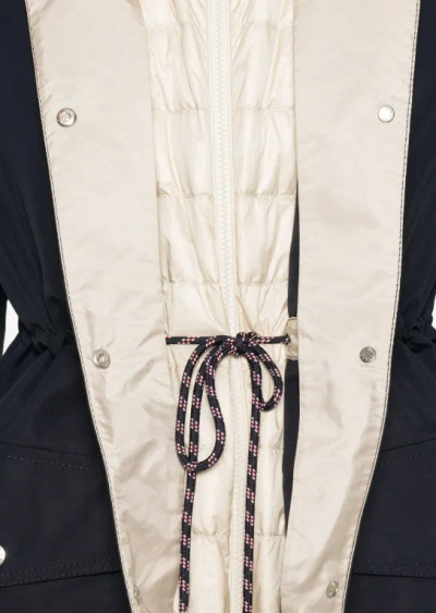 Moncler Begonia Hooded Jacket Drawstring Waist Pockets In Black
