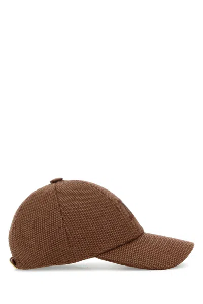 Max Mara Brown Raffia Circense Baseball Cap In Brown