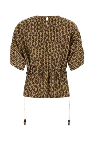 Max Mara Silk Chevron-jacquard Jacket In Brown