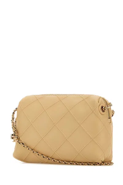 Tory Burch 奶油色皮革 Fleming 斜挎包 In Yellow