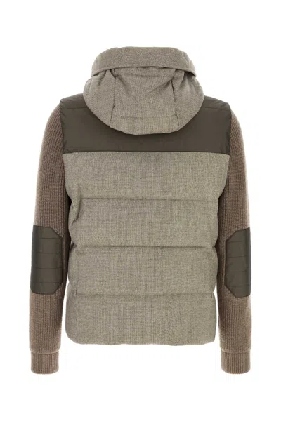 Moorer Cappuccino Wool Bensa Down Jacket In Multi